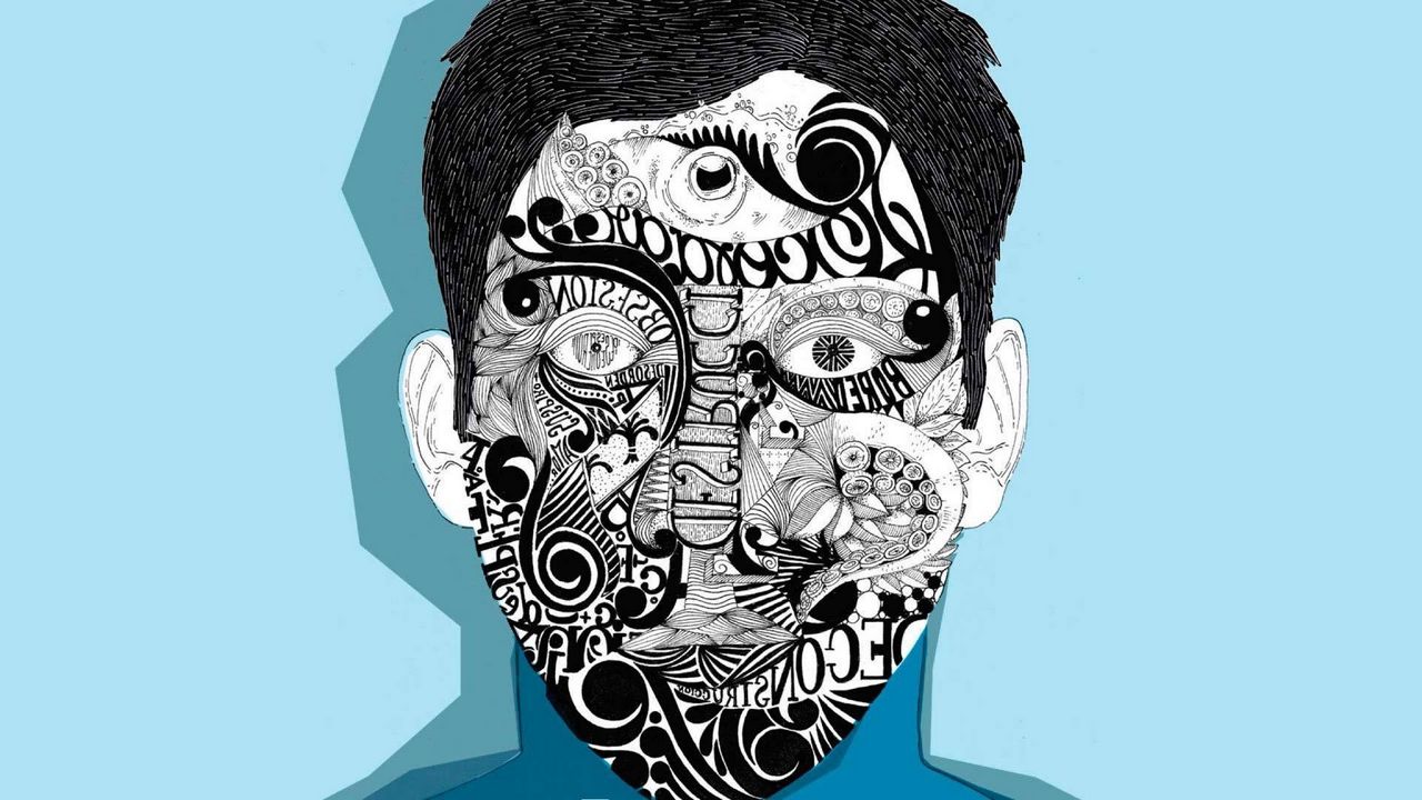 Wallpaper head, person, eyes, vector
