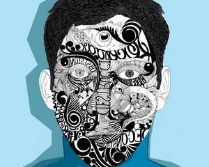 Preview wallpaper head, person, eyes, vector