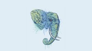 Preview wallpaper head, trunk, elephant, abstract, minimalist