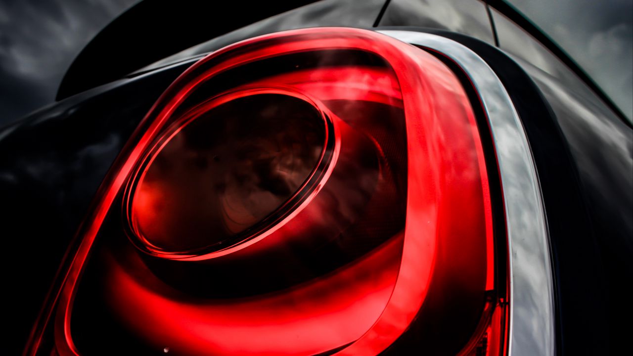 Wallpaper headlight, car, red, black, light