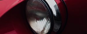 Preview wallpaper headlight, car, red, chrome