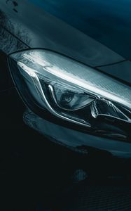 Preview wallpaper headlight, car, sports car, black