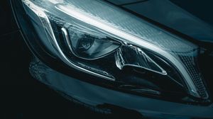 Preview wallpaper headlight, car, sports car, black