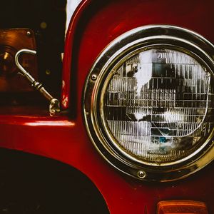 Preview wallpaper headlight, round, car, red