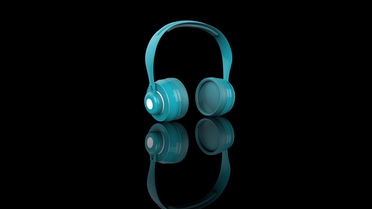 Wallpaper headphones, audio, blue, sound, technology
