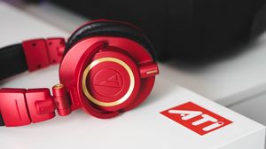 Preview wallpaper headphones, audio, red, style, music
