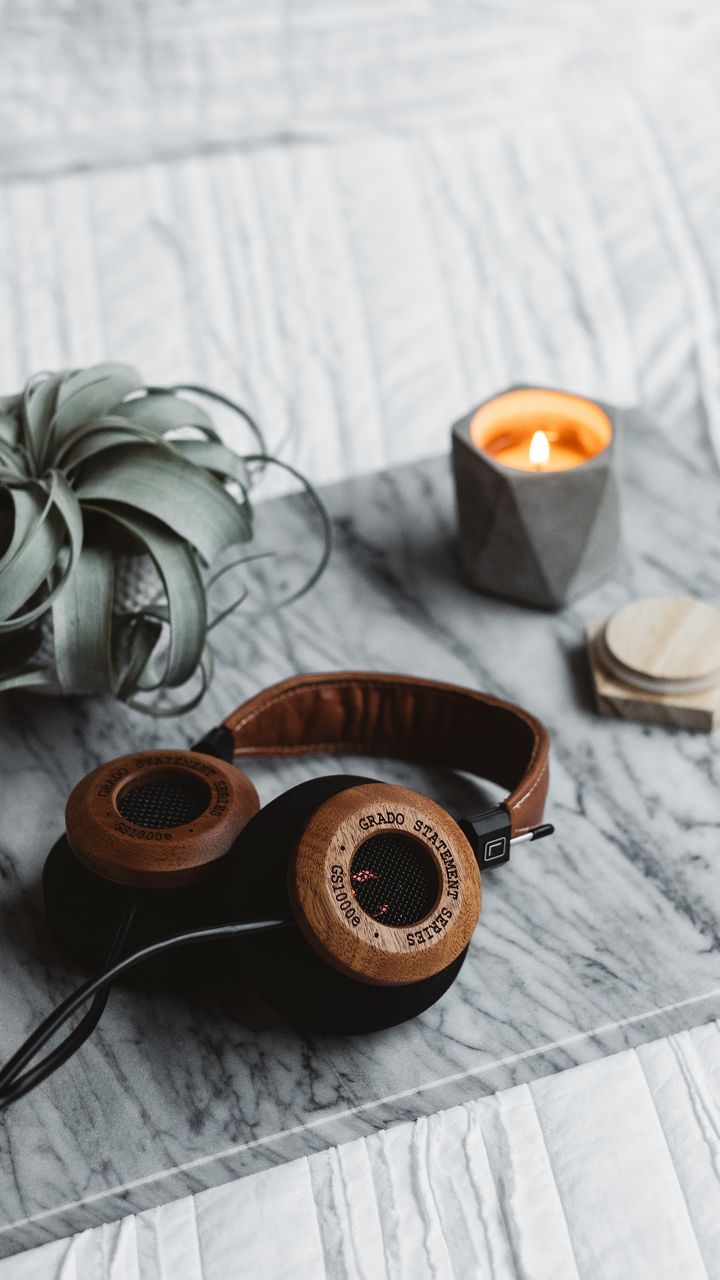 720x1280 Wallpaper headphones, audio, sound, table