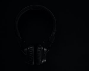 Preview wallpaper headphones, black, dark, music