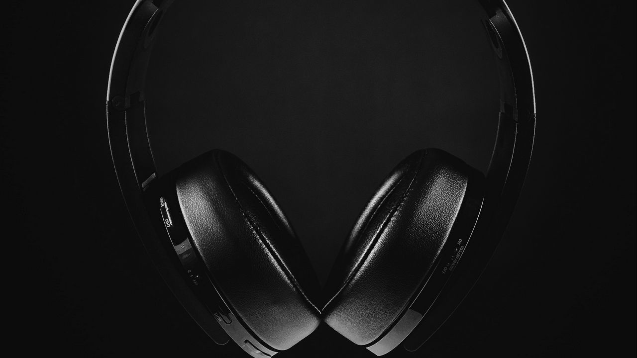 Wallpaper headphones, black, technology