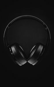 Preview wallpaper headphones, black, technology