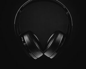 Preview wallpaper headphones, black, technology
