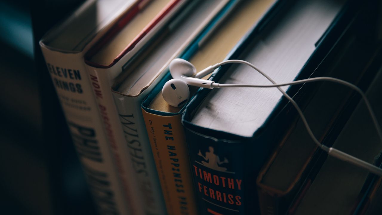 Wallpaper headphones, books, education