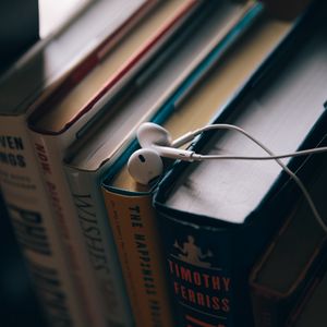 Preview wallpaper headphones, books, education