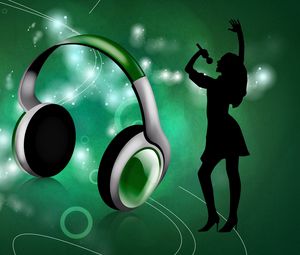 Preview wallpaper headphones, boy, girl, dance, singer, break dance