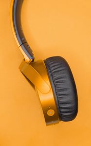 Preview wallpaper headphones, device, music, orange