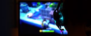 Preview wallpaper headphones, headset, gaming, glowing, dark, gamer