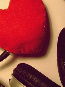 Preview wallpaper headphones, heart, toys, wire, mood