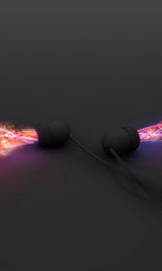 Preview wallpaper headphones, light, neon, surface, music