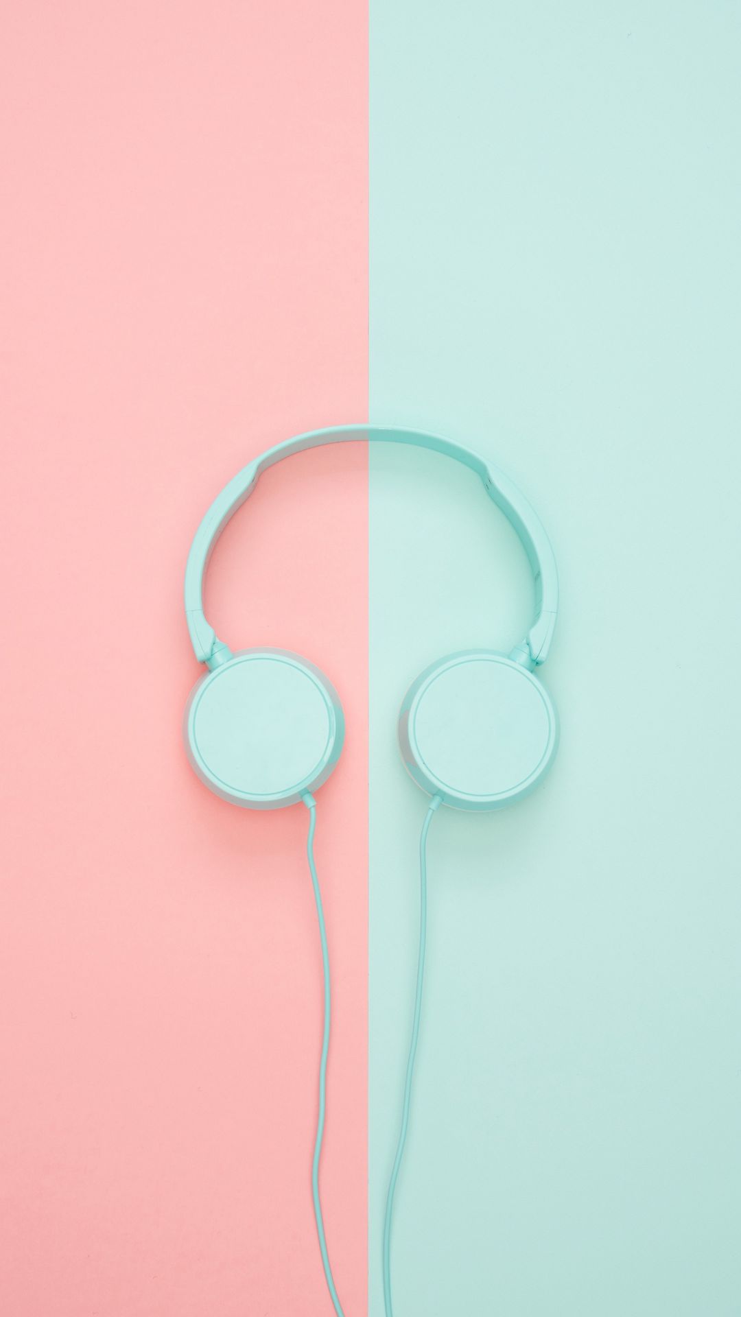 1080x1920 Wallpaper headphones, minimalism, pastel, pink