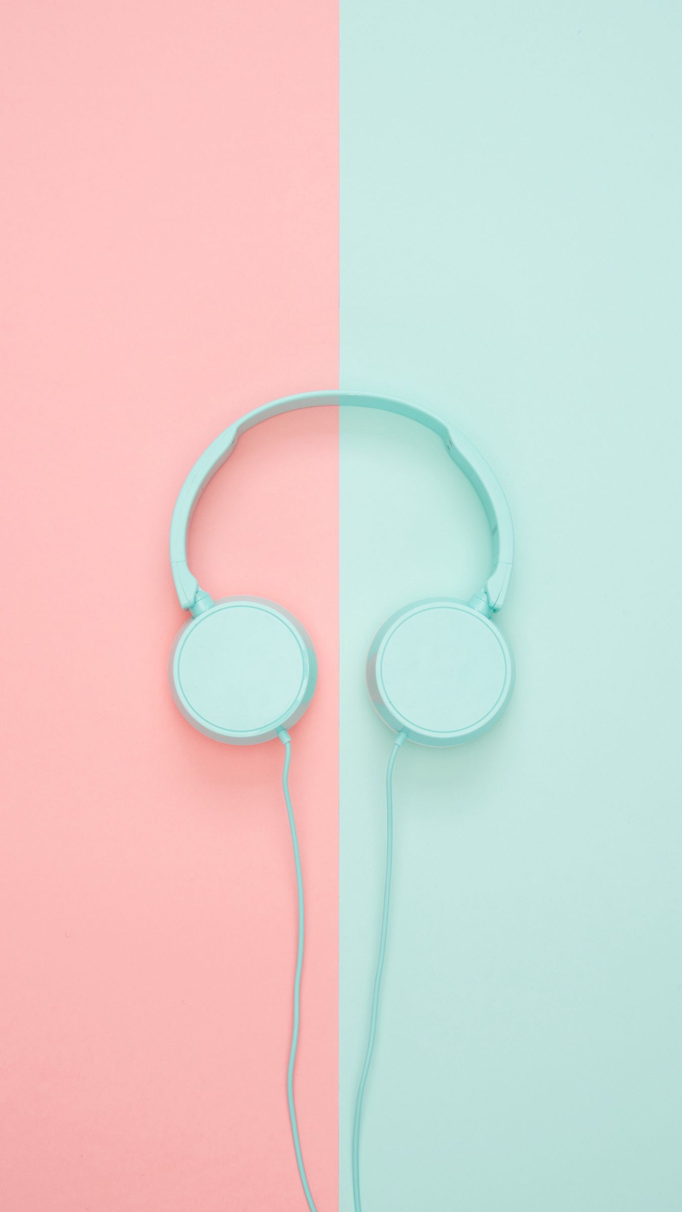 1350x2400 Wallpaper headphones, minimalism, pastel, pink