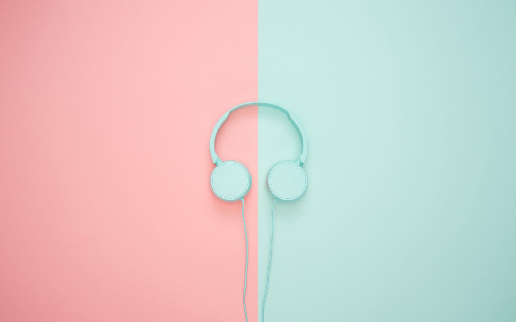 1680x1050 Wallpaper headphones, minimalism, pastel, pink