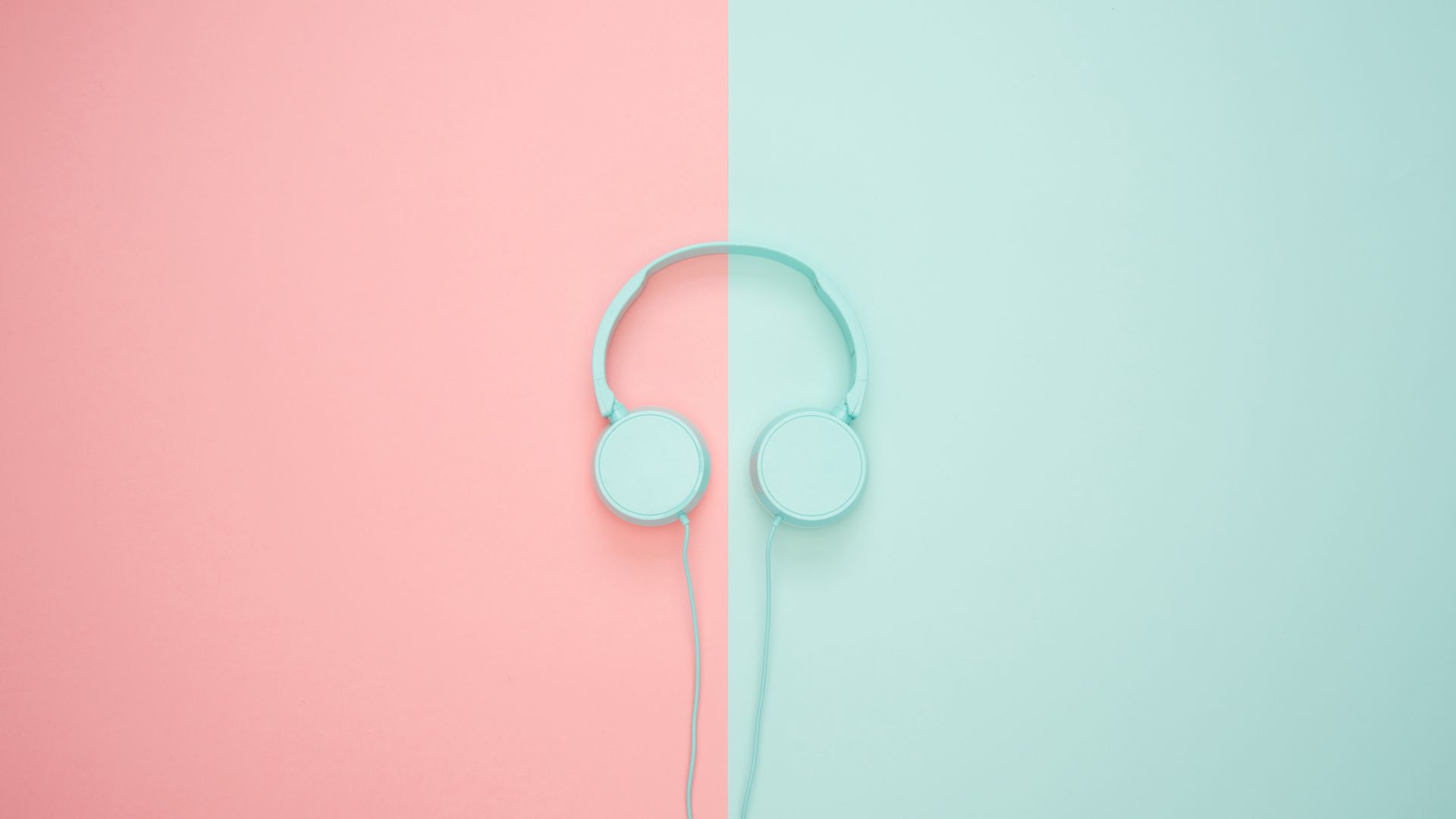 1920x1080 Wallpaper headphones, minimalism, pastel, pink