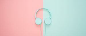 Preview wallpaper headphones, minimalism, pastel, pink