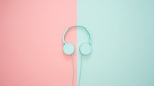 Preview wallpaper headphones, minimalism, pastel, pink