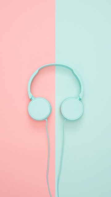 360x640 Wallpaper headphones, minimalism, pastel, pink