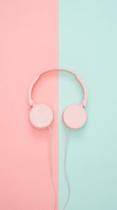 Preview wallpaper headphones, minimalism, pink, pastel