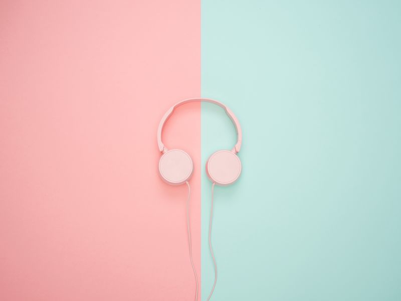 800x600 Wallpaper headphones, minimalism, pink, pastel