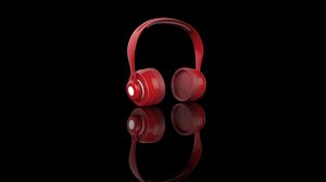 Preview wallpaper headphones, red, audio, sound, technology