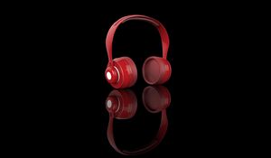 Preview wallpaper headphones, red, audio, sound, technology