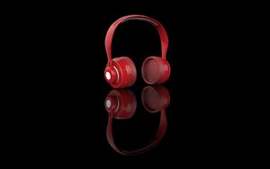 Preview wallpaper headphones, red, audio, sound, technology