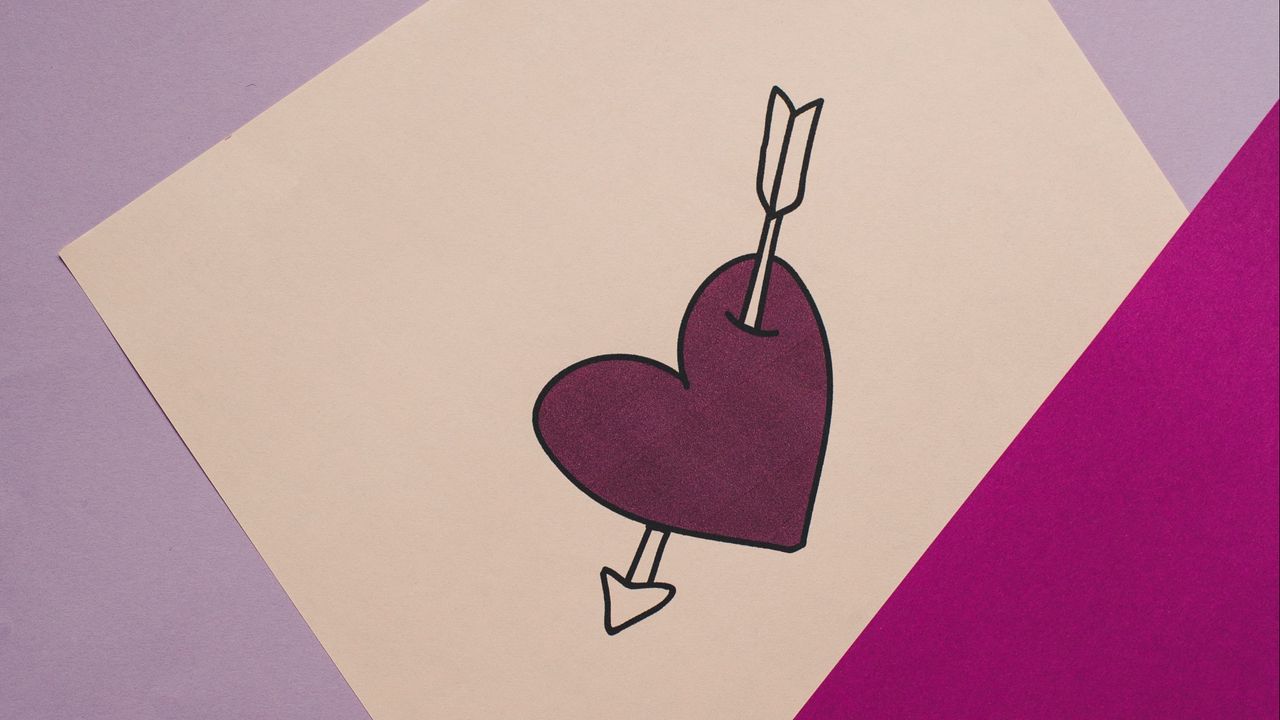 Wallpaper heart, arrow, love, paper