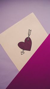 Preview wallpaper heart, arrow, love, paper