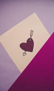 Preview wallpaper heart, arrow, love, paper