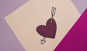 Preview wallpaper heart, arrow, love, paper