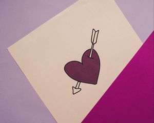 Preview wallpaper heart, arrow, love, paper