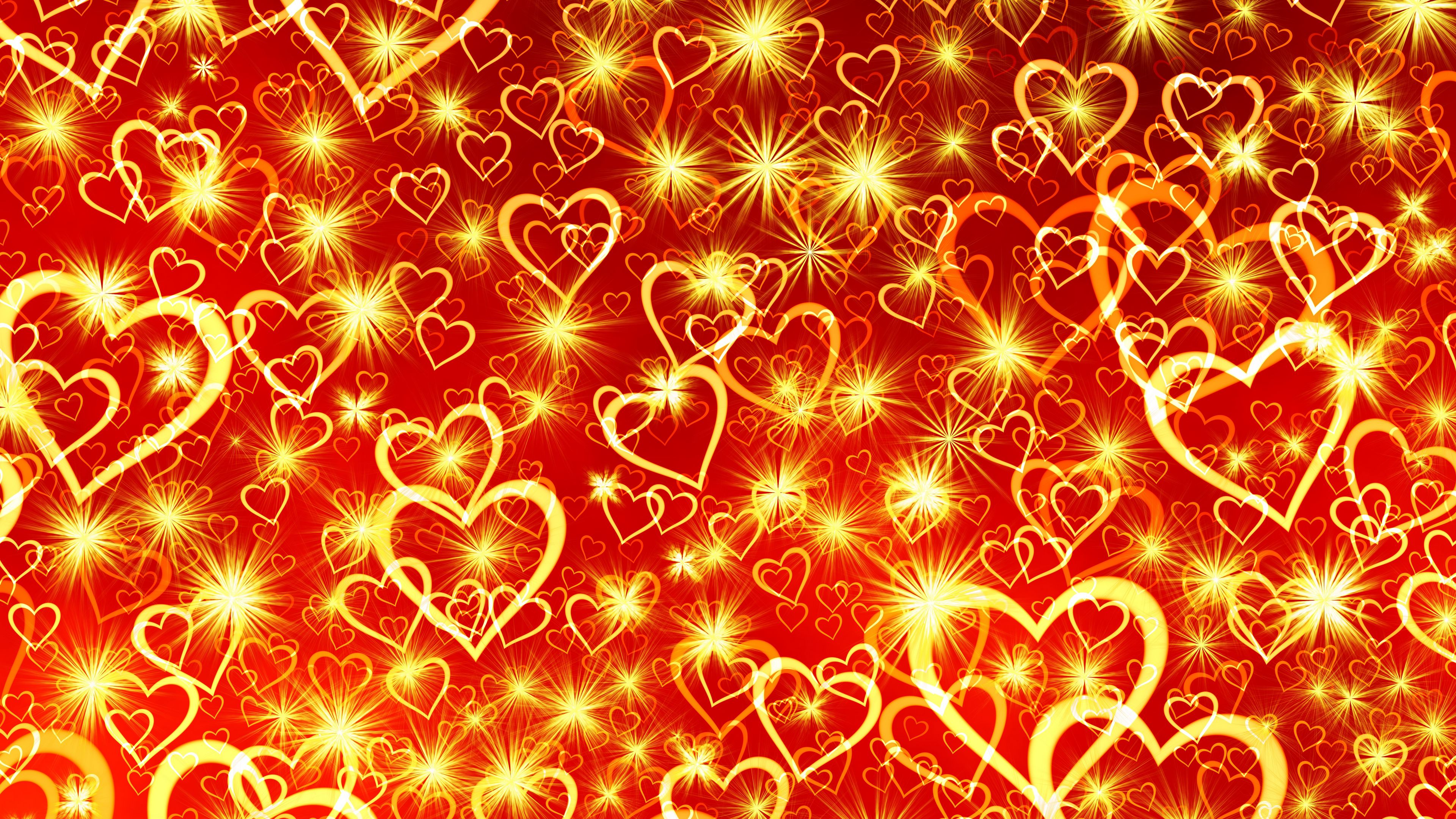 3840x2160 Wallpaper heart, art, shine