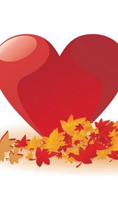 Preview wallpaper heart, autumn, leaves, love
