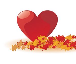 Preview wallpaper heart, autumn, leaves, love