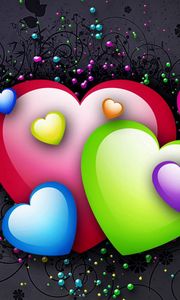 Preview wallpaper heart, background, colorful, bright