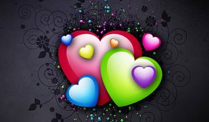 Preview wallpaper heart, background, colorful, bright