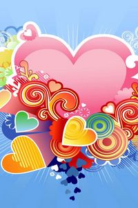 Preview wallpaper heart, bright, multi-colored