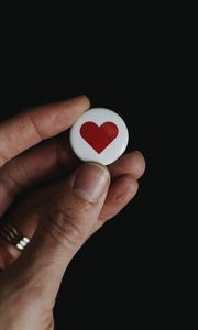 Preview wallpaper heart, button, hand, love, symbol