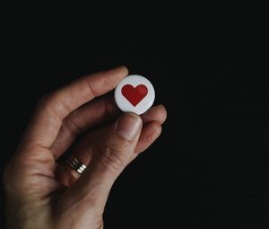 Preview wallpaper heart, button, hand, love, symbol