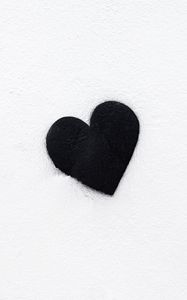 Preview wallpaper heart, bw, love, black, white, minimalism