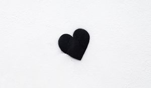 Preview wallpaper heart, bw, love, black, white, minimalism