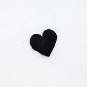 Preview wallpaper heart, bw, love, black, white, minimalism